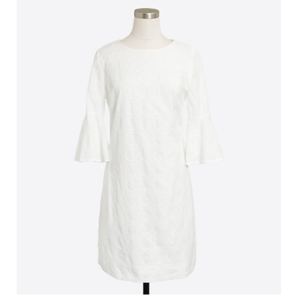 BELL-SLEEVE EYELET DRESS | J. Crew